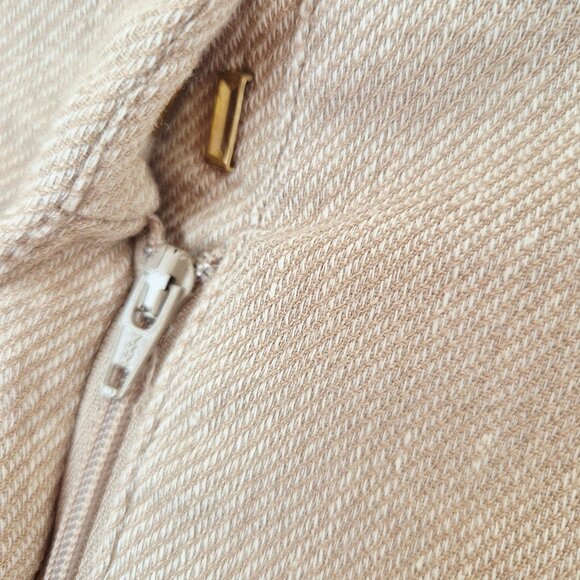 Veronica Beard Komi Flared Seamed Linen-Blend Pants High Rise Pocket Sand - Picture 5 of 13